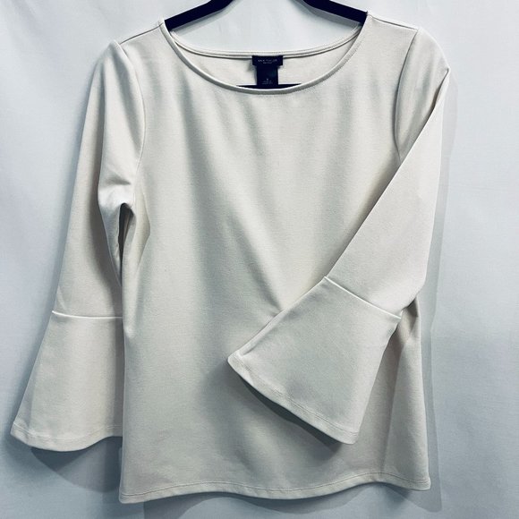 Ann Taylor Factory Tops - Ann Taylor Factory Cream Blouse with Bell 3/4 Sleeves in Women's Size S
